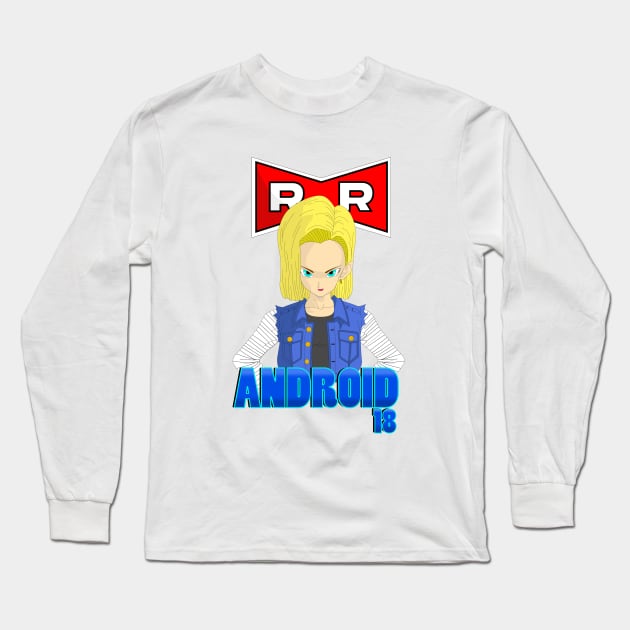 Dragonball Z Android 18 Long Sleeve T-Shirt by Dori